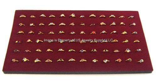 12 Burgundy 72 Ring Jewelry Display Liner Insert Pads 14 3/4&#034; x 7 3/4&#034;