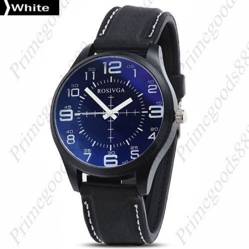 Blue glass sniper dial black rubber quartz wrist wristwatch men&#039;s white for sale