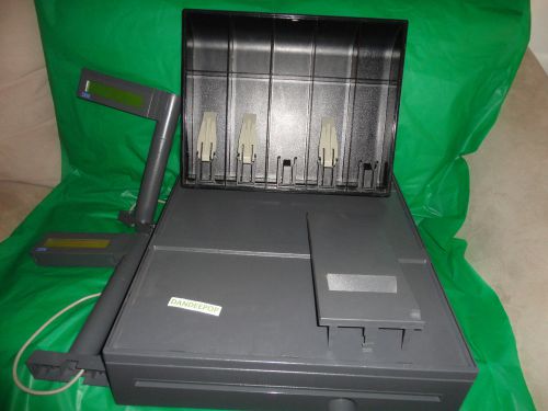 IBM POS Cash Drawer LCD Checkout Register #20P0270 w/ 2 Till Inserts &amp; displays