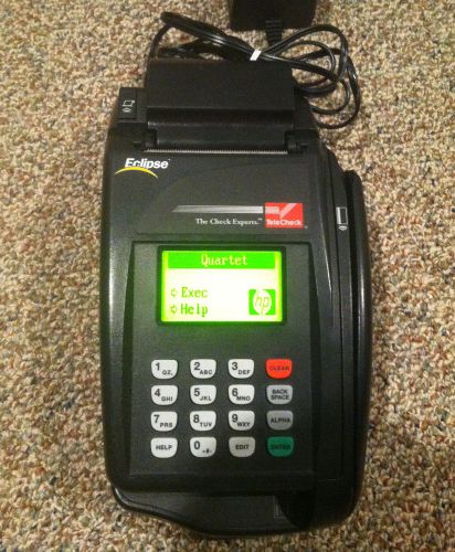 Verifone Eclipse Quartet Telecheck Credit Card Check Terminal - w/ power supply