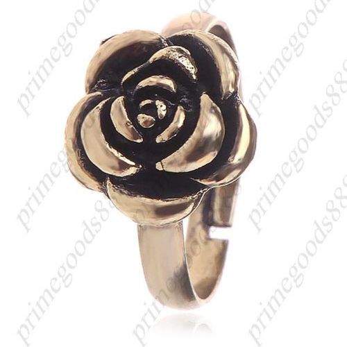 Fashionable Metal Rose Shaped Finger Ring Jewelry Ornament Decor Women Lady