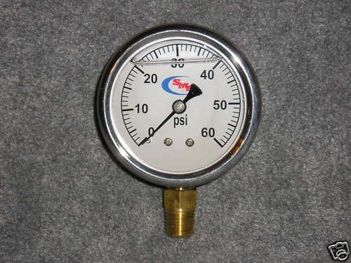 0-60 LIQUID FILLED PRESSURE GAUGE AIR WATER HYDRAULIC