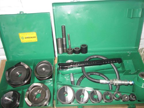 Greenlee 7306sb &amp; 7304  1/2 ”– 4&#034;  hydraulic slugbuster  knockout  set 767 pump 746 for sale