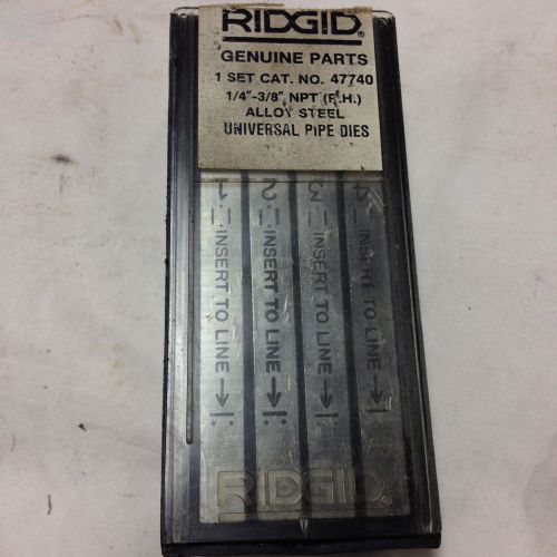 Ridgid 47740 -1/4&#034; - 3/8&#034; NPT (R.H.) Alloy Steel Univ Pipe Dies