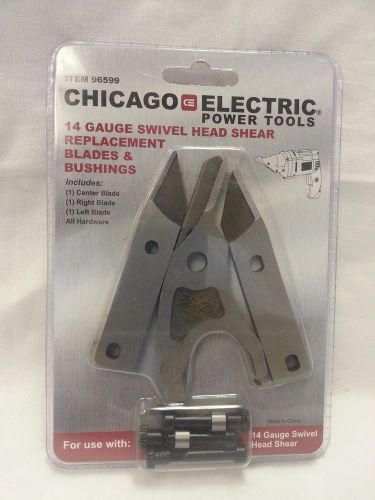 CHICAGO ELECTRIC 14 gauge SWIVEL HEAD SHEAR REPLACEMENT BLADES &amp; BUSHINGS - NEW