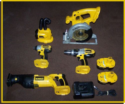 Dewalt 18- volt, 8 piece, cordless combo set… (used) for sale