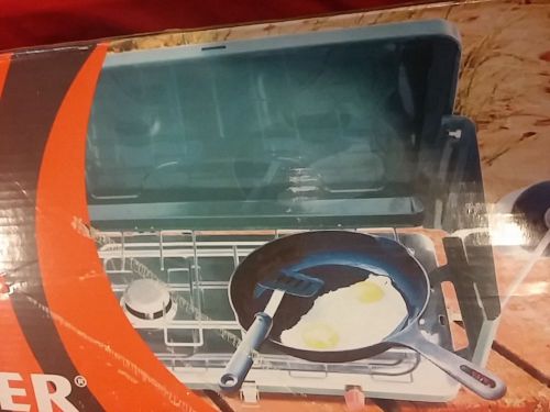 Portable 2 Dual Burner Stove Range Propane Gas BBQ   Brand new, never used, stil