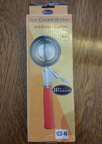 WINCO ICD-40 NO. 40 ICECREAM DISHER WITH PURPLE HANDLE 18-8 STNLSS STEEL WINWARE