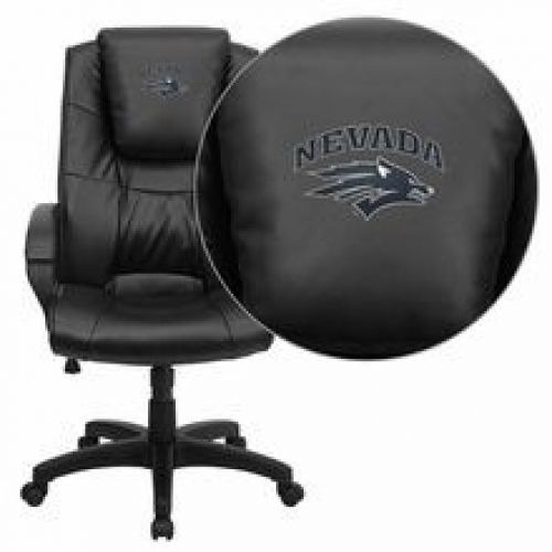 Flash Furniture GO-5301BSPEC-BK-LEA-40026-EMB-GG Nevada Wolfpack Embroidered Bla