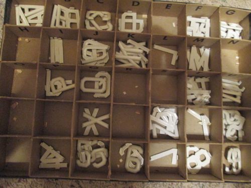 Lot of Vintage Plastic Bulletin Board Sign Letters  White 1 1/2&#034; Inch..