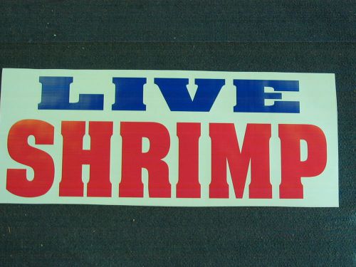 LIVE SHRIMP BANNER Sign NEW for Shop Delivery Restaurant Stand Cart FRESH Fish