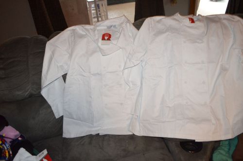 lot 2 Chef Works CWLJ-WHT Womens Executive Chef Coat White  Size XXL