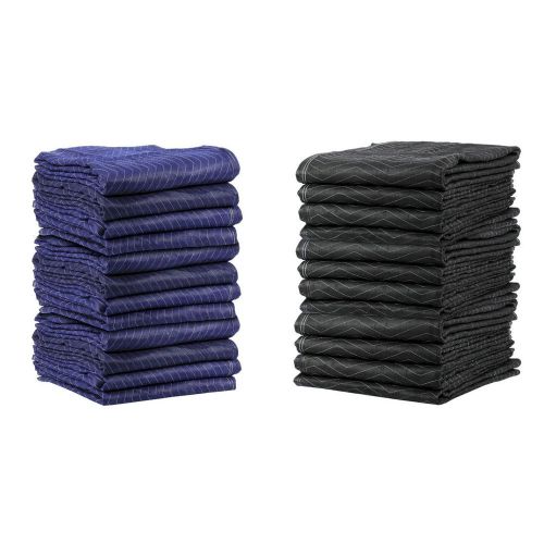 Lot of blue or black moving furniture pads blankets - 12, 24, 48, 120 for sale