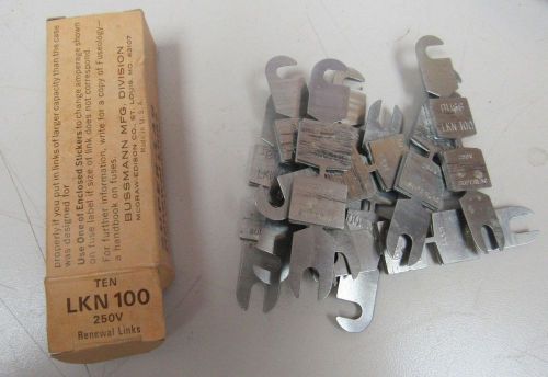 LOT OF 10 BUSSMANN RENEWAL LINKS LKN100 100A 100 AMP A 250V NIB