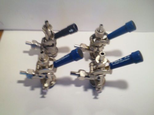 LOT FOUR BEER KEG TAP COUPLER EUROPEAN STAINLESS STEEL PROBE USED BANNER COMPANY