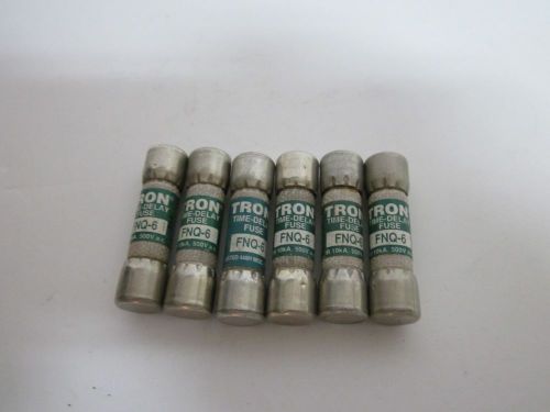 LOT OF 6 COOPER BUSSMANN FNQ-6 FUSE NEW NO BOX