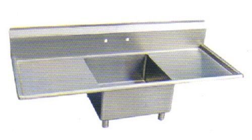 Stainless steel 72&#034; x 30&#034; 1 single one compartment sink w 2 two drainboards nsf for sale