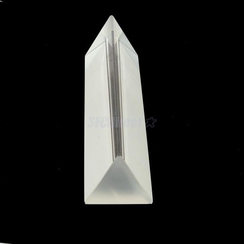 7&#034; Clear Optical Glass Triple Triangular Prism Physics Teaching Spectrum Quality