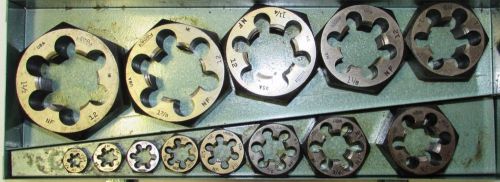 Vintage greenfield hexagon die set – 13 dies 1/4” to 1 1/2&#034; for sale