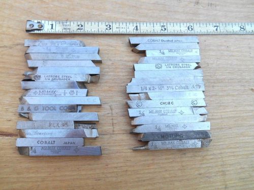 LATHE TOOL BITS , 1/4&#034; , MOMAX ,CIRCLE, LATROBE ,  OTHERS  , LOT OF 30