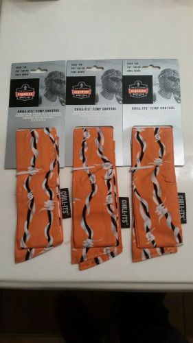 Lot of 3 ergodyne chill-its (barbed wire, model 6700)  cooling bandana! for sale