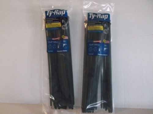 THOMAS &amp; BETTS ( 2 ) 50 PACK 13.4&#034; BLACK TY-RAP UV CABLE TIES ( TY527MX )