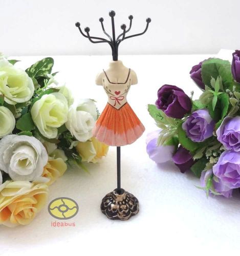 ORANGE Short Skirt RESIN Mannequin Jewelry Earring Necklace Display JD15c20