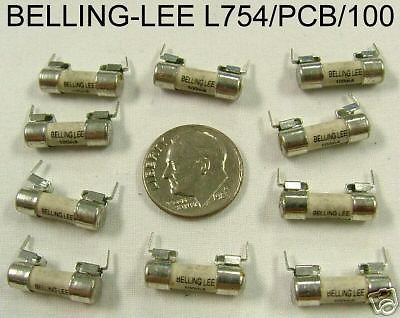 ( 10 PC.) BELLING LEE L754/PCB/100 -  100 MA FUSELINK, PC BOARD MOUNT