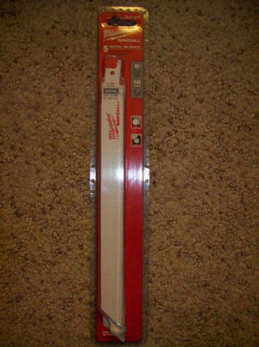 Milwaukee 48-00-5188 9 in. x 18 TPI Sawzall Blades (5pk) ***NEW***