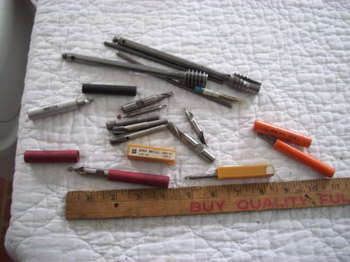 Assorted fluted end mills and other high speed steel and other tools some new for sale