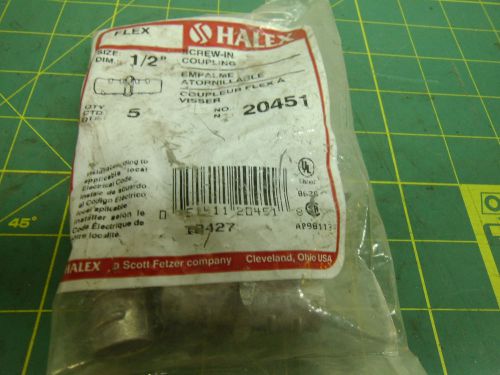 HALEX 1/2&#034; SCREW-IN COUPLING (QTY 5) #3410A