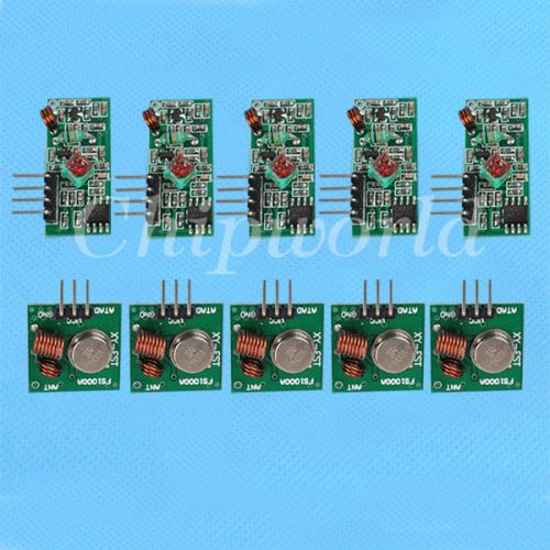 5pcs 433Mhz RF transmitter and receiver kit for Arduino 433mhz transmitter