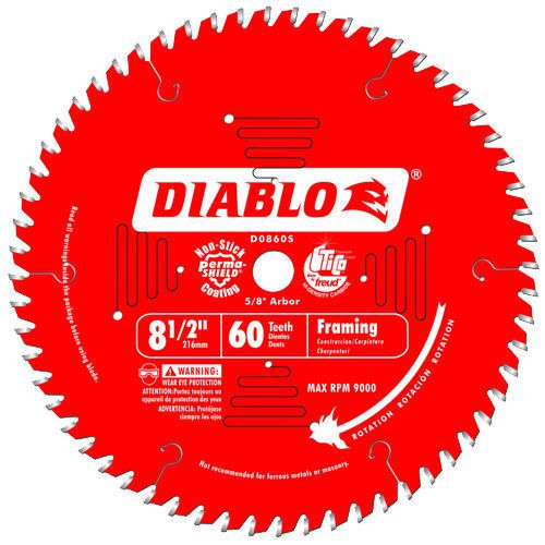 Freud D0860S 8-1/2&#034; x 60 Tooth Diablo Sliding Miter Saw Blade New FREESHIP