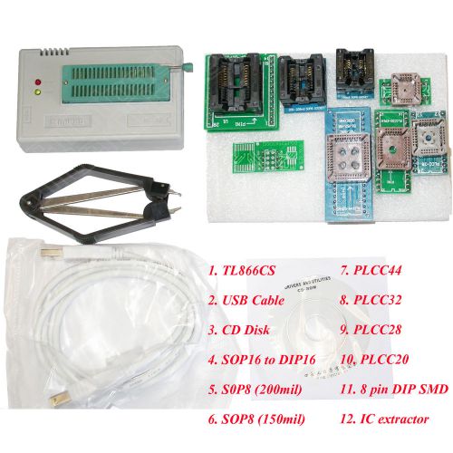 NEW TL866CS USB Programmer EPROM EEPROM 8+1 Adapter Extractor for 13000 ICs