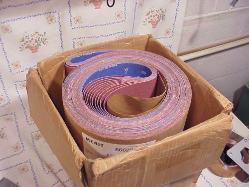 10 Merit C/A RESIN CLOTH 6&#034; x 132&#034; 60 Grit Abrasive Sanding Belts BT splicejoint