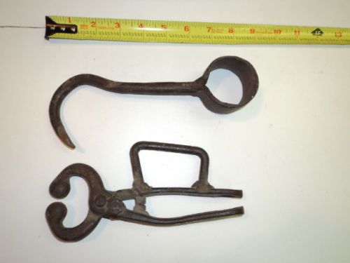 Vintage Ball Tip CLAMP and HOOK Barn Farm Art Steampunk Blacksmith Tools GV2