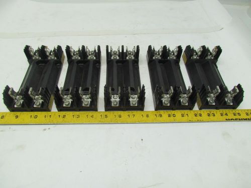 Buss bussman r60030-2pr fuse block holder 2-pole 30a 600v class r lot of 5 for sale