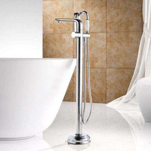 Modern Free Standing Filler Faucet for Bathtub in Chrome Finished Free Shipping