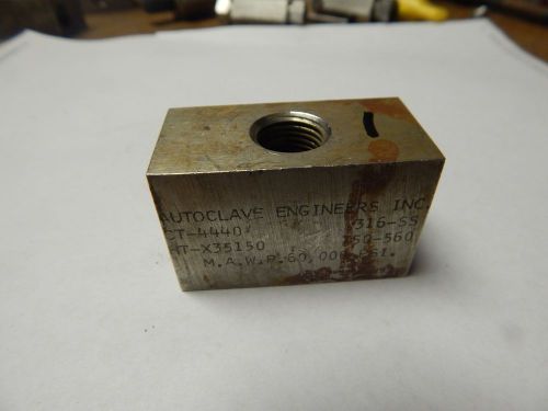 Autoclave engineers  ct-4440 tee fitting # 316ss  60,000 psi for sale