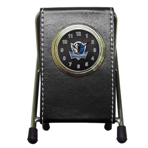 Custom Dallas Maverick Leather Pen Holder Desk Clock (2 in 1) Free Shipping