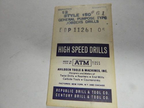 &#034;ATM&#034;  Twist Drill Bits # 61  lot of 12 Pcs