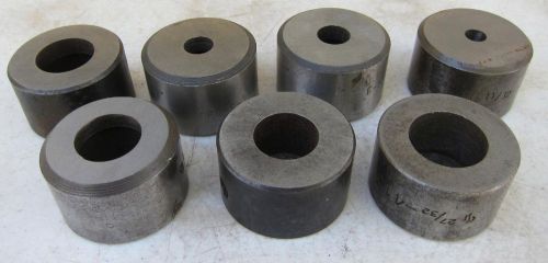 Lot of 7 Iron Metal Worker Dies Die Punches Punch - 1-27/32&#034; Base Diameter