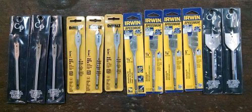 12 spade wood boring speedbor bits - dewalt, irwin, chicago pneumatics - new for sale