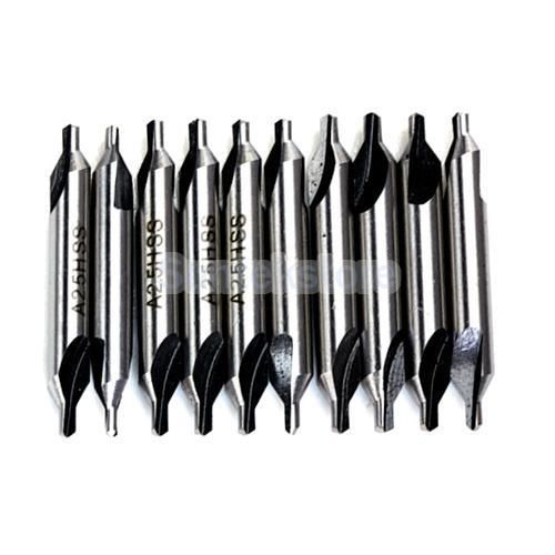 10Pcs 2.5mm High-speed Steel Combined Countersink Center Drill Bit Tool 60°