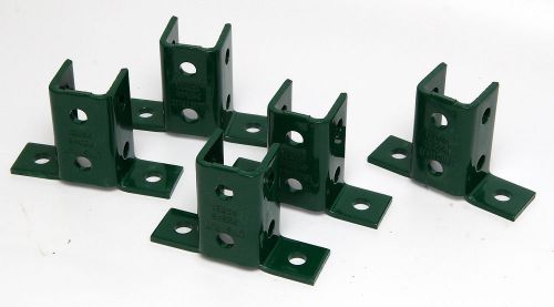 Lot of 5 Genuine Unistrut P2346 GR 8 hole wing shape 90 deg fitting green