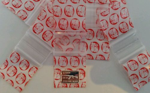 On Sale Small Mini Ziplock Apple Brand Baggies 1010 Red Dog 1&#034; x 1&#034; 100 Count