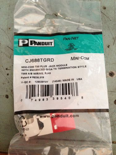 PANDUIT CJ688TGRD MINI-COM RED CAT6 JACK MODULE NIB