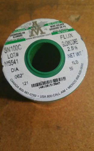 Aim Lead Free Wire Solder  1 Pound Role Dia;062.&#034;-Flux 2 .5 %