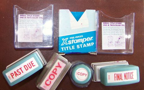 Set of 4 XSTAMPER Pre-Inked OFFICE STAMPS (Copy+Final Notice+Past Due) md JAPAN