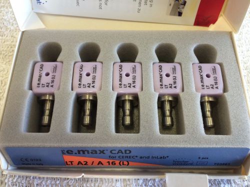 Qty. 5 LT A2 / A16 (L) IPS e.max CAD Dental Blocks for CEREC and inLab (2 notch)